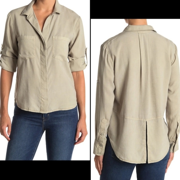 Anthropologie Cloth & Stone Split Back Blouse Top S - Picture 1 of 8